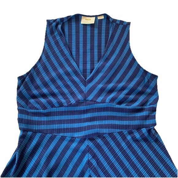 Anthropologie Maeve Bisevo Ribbed Blue Tank Dress Striped Maxi Dress Size XL - Picture 10 of 15